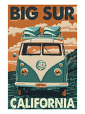 Big Sur  California - VW Van Blockprint