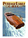 Portage Lakes  Ohio - Wooden Boat Scene