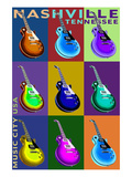 Nashville  Tennessee - Guitar Pop Art