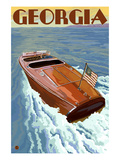 Georgia - Wooden Boat on Lake