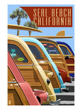 Seal Beach  California - Woodies Lined Up