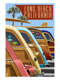 Long Beach  California - Woodies Lined Up