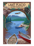 Lake Placid  New York - Adirondacks Canoe Scene