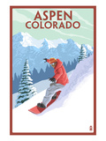 Downhill Snowboarder - Aspen  Colorado
