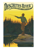 Deschutes River - Bend  Oregon - Fisherman Casting