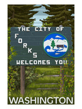 Forks  Washington - Town Welcome Sign