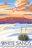 White Sands National Monument  New Mexico - Sunset Scene