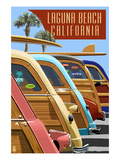 Laguna Beach  California - Woodies Lined Up
