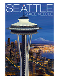 Space Needle Aerial View - Seattle  WA
