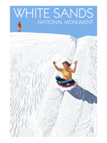 White Sands National Monument  New Mexico - Sledding on Sand
