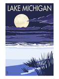 Lake Michigan - Full Moon Night Scene