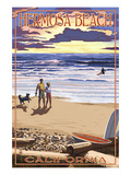 Hermosa Beach  California - Sunset Beach Scene