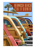 Hermosa Beach  California - Woodies Lined Up