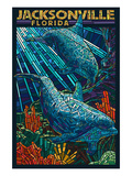 Jacksonville  Florida - Dolphins Paper Mosaic