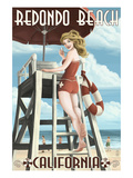 Redondo Beach  California - Lifeguard Pinup