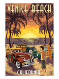 Venice Beach  California - Woodies and Sunset