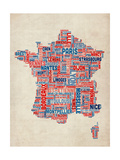 Typography Text Map of France Map