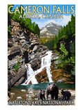 Waterton Lakes National Park  Canada - Cameron Falls and Bear Family