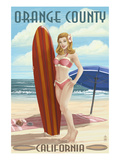 Orange County  California - Pinup Surfer Girl