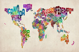 Typographic Text World Map