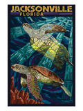 Jacksonville  Florida - Sea Turtle Paper Mosaic