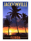 Jacksonville  Florida - Palms and Sunset