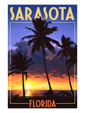 Sarasota  Florida - Palms and Sunset
