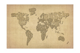 Typography Map of the World Map