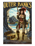 Outer Banks  North Carolina - Pirate Pinup Girl