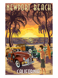 Newport Beach  California - Woodies and Sunset