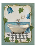 Bell Flower Bath I on Ivory