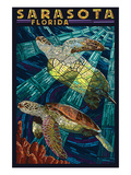 Sarasota  Florida - Sea Turtle Paper Mosaic