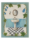 Bell Flower Bath II on Ivory