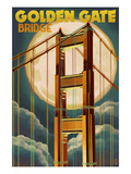 Golden Gate Bridge and Moon - San Francisco  CA