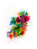 Ireland Map Paint Splashes