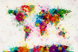 World Map Paint Splashes