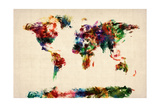 Map of the World Map Abstract Painting