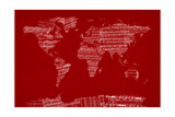 Map of the World from Old Sheet Music