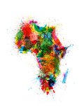 Paint Splashes Map of Africa Map