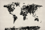 Map of the World Map Abstract Painting