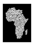 Map of Africa Map  Text Art