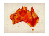 Australia Paint Splashes Map