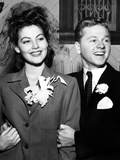 Ava Gardner and Mickey Rooney After Their Wedding  January  1942