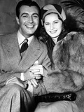 Newlyweds Robert Taylor and Barbara Stanwyck After Their Surprise Elopement  ca 1939