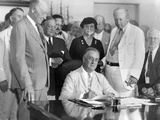 President Franklin Roosevelt Signs the Social Security Bill
