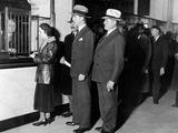 Detroit Workers Line Up at the New Chrysler Emergency Bank at Tellers Window