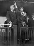 President-Elect Franklin Roosevelt and Wife Eleanor on the Rear Platform of His Special Train Car