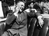 Candid Portrait of President Franklin Roosevelt Speaking to Informally to Greeters at Hyde Park  NY
