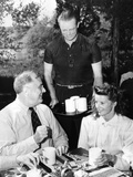 Pres Franklin Roosevelt with Actress Katherine Hepburn at Val-Kil Cottage at Hyde Park Estate