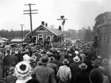 President-Elect Franklin Roosevelt Was Greeted by a Crowd at the Warm Springs Railroad Station
